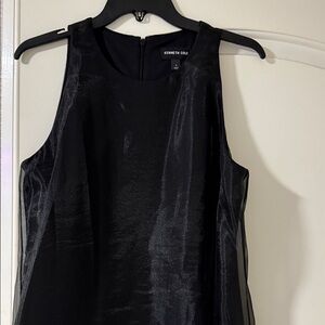 Kenneth Cole Black Sheer Overlay Dress